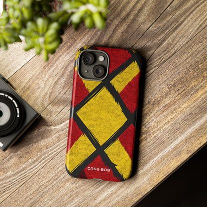 Cracked Diamond Grid iPhone 15 Case - Tough