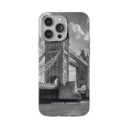 Tower Bridge Monochrome Architecture Study iPhone 14 - Flexi Phone Case