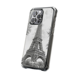 Parisian Monochrome Majesty - Phone Case for iPhone (Clear Impact - Magnetic)