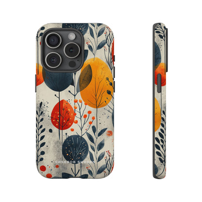 Vibrant Leaf Harmony iPhone 15 - Tough Phone Case