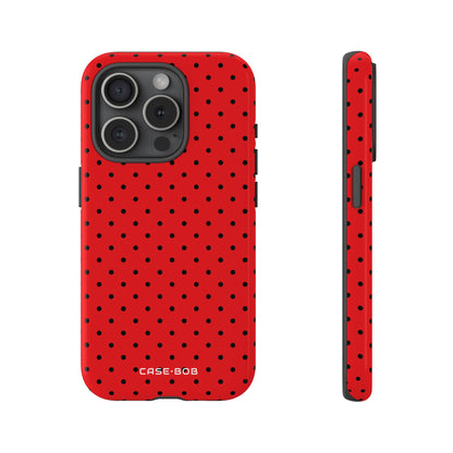 Crimson Dot Matrix iPhone 15 Pro Case - Tough