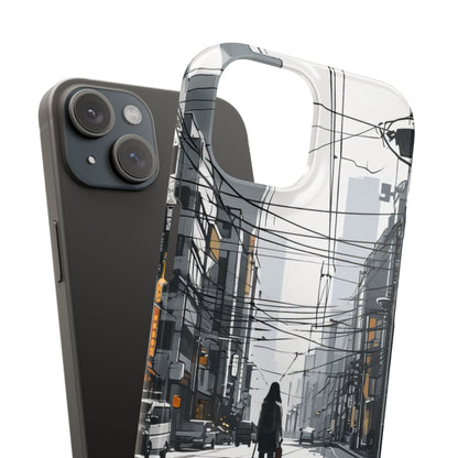 Urban Noir Streetscape iPhone 15 - Slim Phone Case