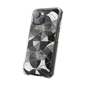 Geometrische Eleganz – Handyhülle für iPhone (Clear Impact – Magnetisch)