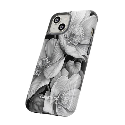 Monochrome Petal Dance iPhone 14 - Tough