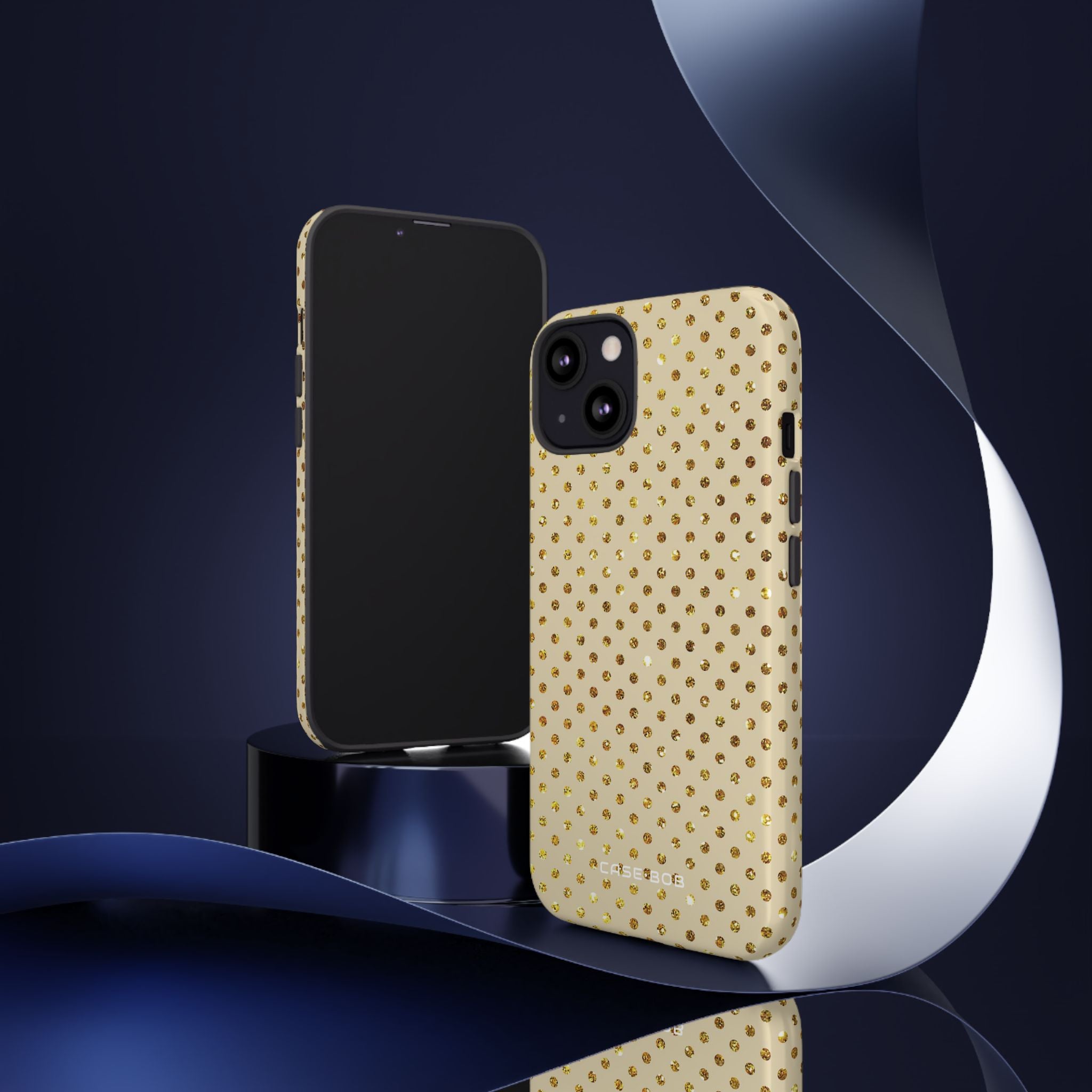 Gold Sparkle Grid iPhone 13 Case - Tough