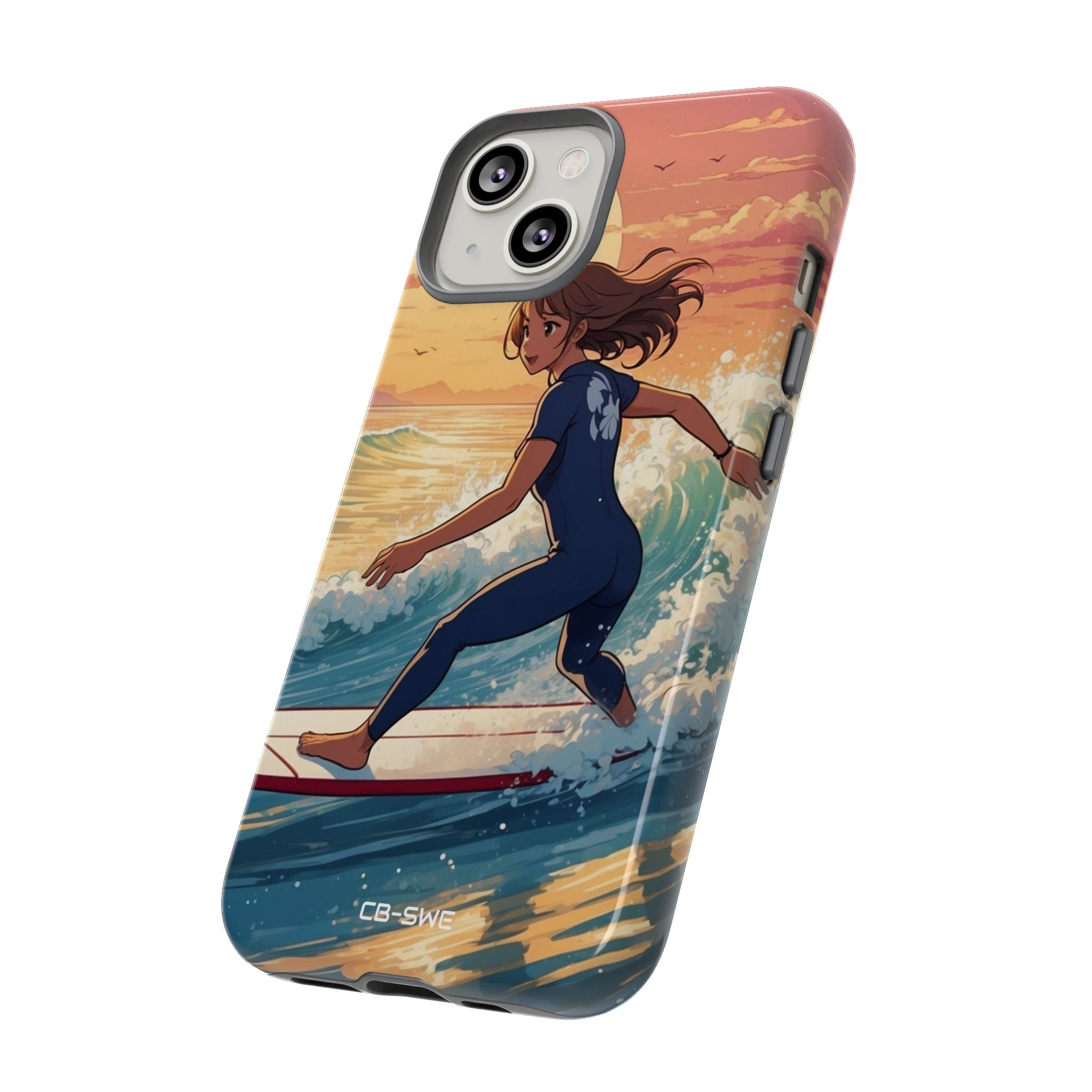 Surfing Into Sunset - iPhone Case