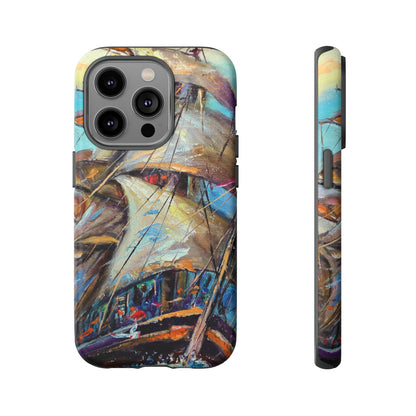 Oil painting - Sailboat - Protective Phone Case