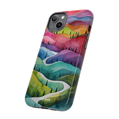 Whimsical Colorful Valleys - iPhone Case