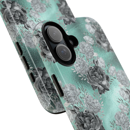 Teal Floral Elegance - iPhone Case