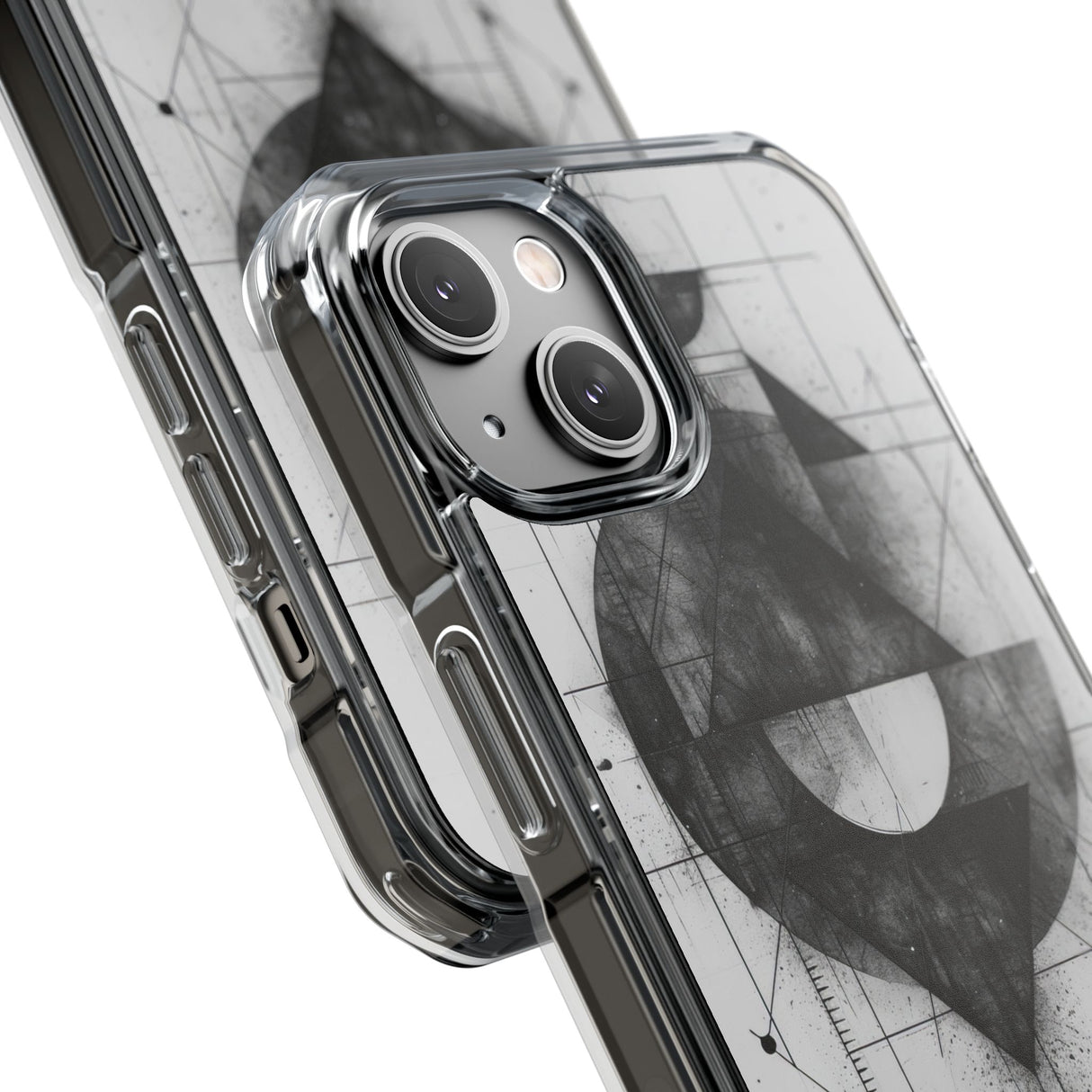 Monochrome Geometry - Phone Case for iPhone (Clear Impact - Magnetic)