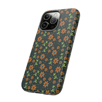 Green Flower Pattern - Protective Phone Case