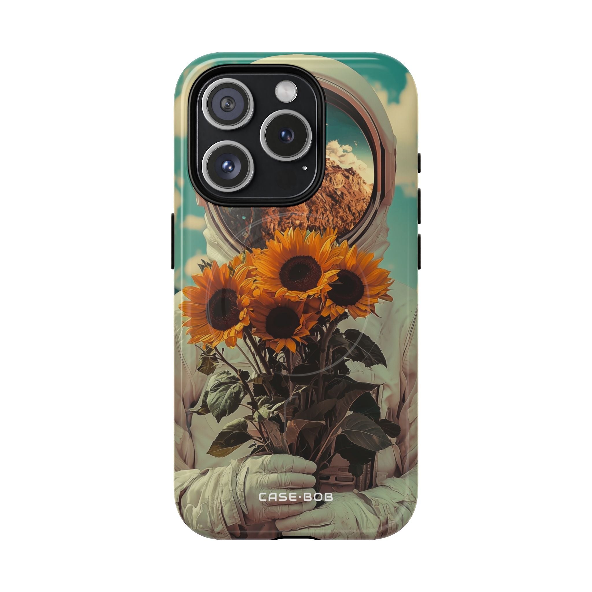 Sunflower Astronaut iPhone 15 Pro Case - Tough+