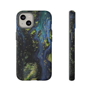 Blue Cosmos Ink Art iPhone Case (Protective) iPhone 14 Matte Phone Case