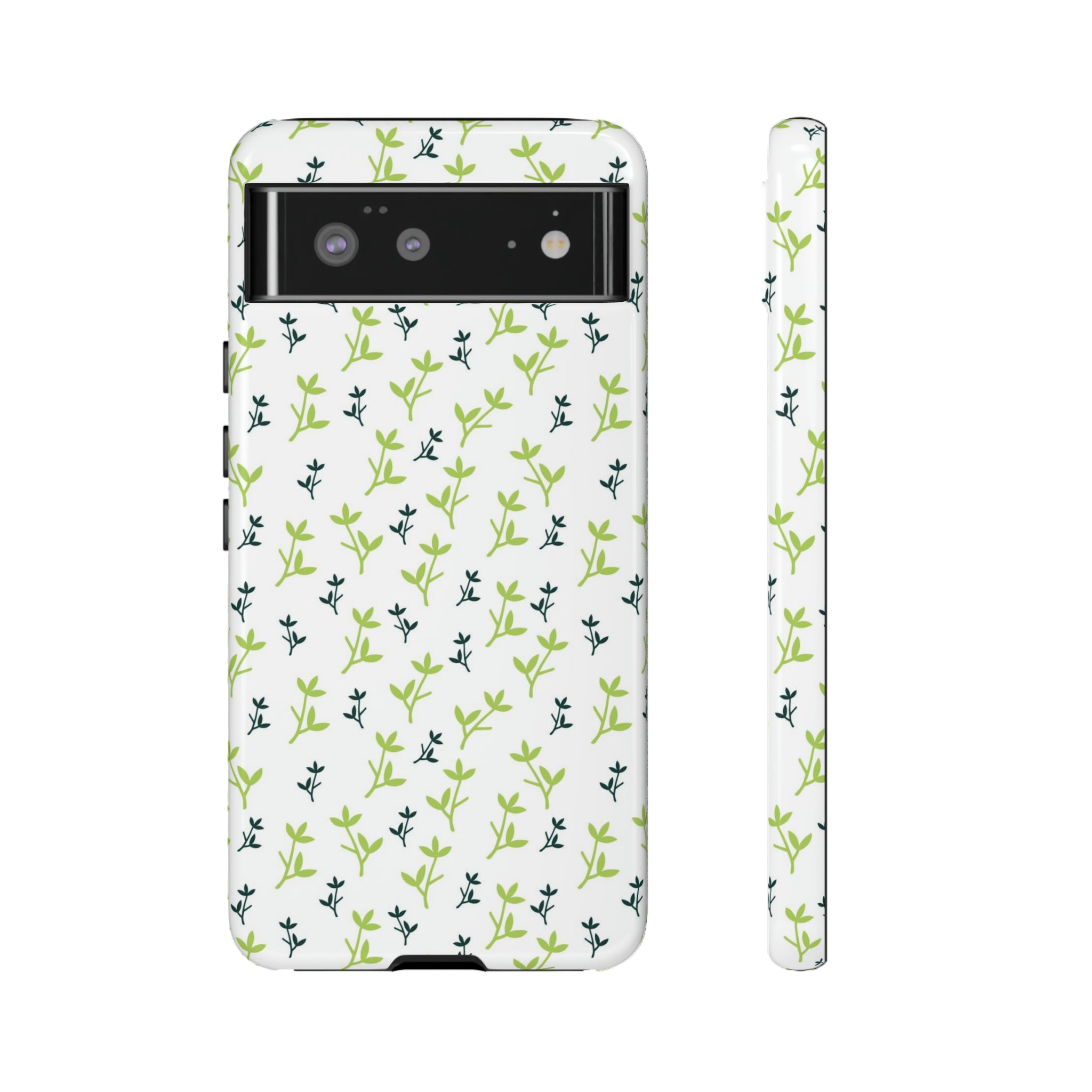 White Flower Pattern - Protective Phone Case