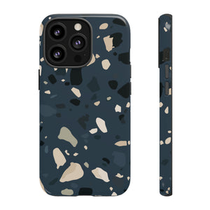 Dark Blue Terrazzo - Protective Phone Case