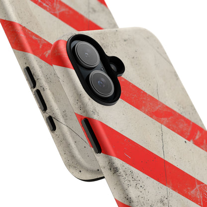 Striker Crimson Stripes iPhone 16 - Tough Phone Case