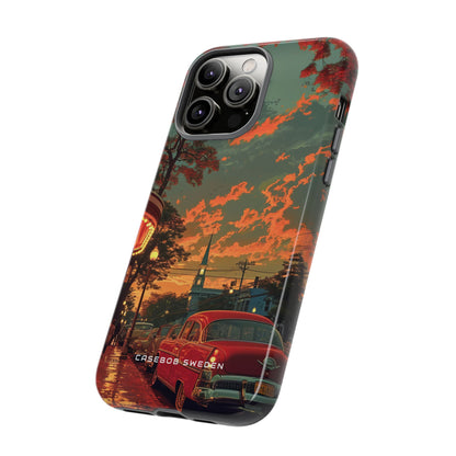 Mid-Century Nostalgia Streetscape iPhone 14 - Tough Phone Case