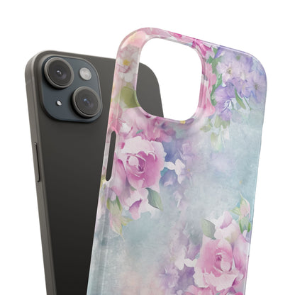 Dreamy Floral Watercolor - Slim iPhone 15 Phone Case