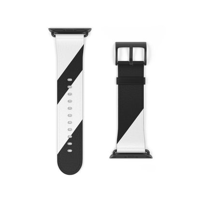 Diagonal Stripes BlackWhite - Watch Band