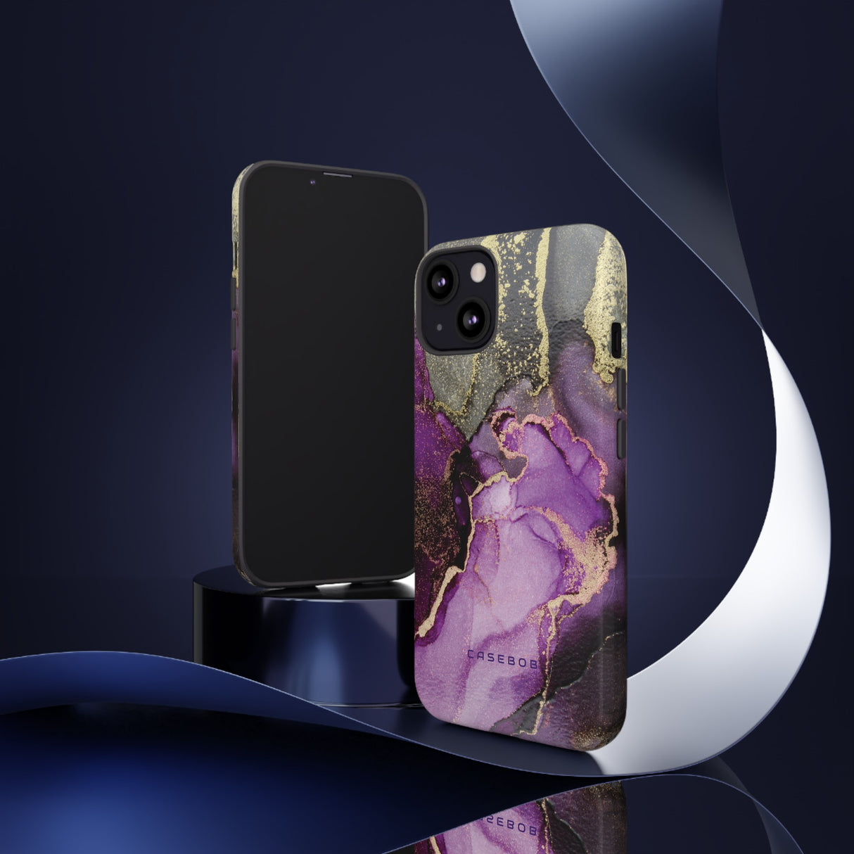 Purple Marble & Gold Phone - Protective Phone Case