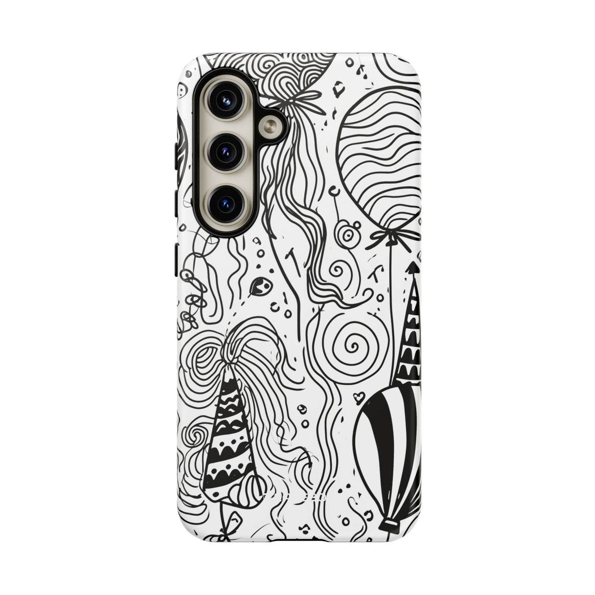 Whimsical Celebration in Black and White - For Samsung S24