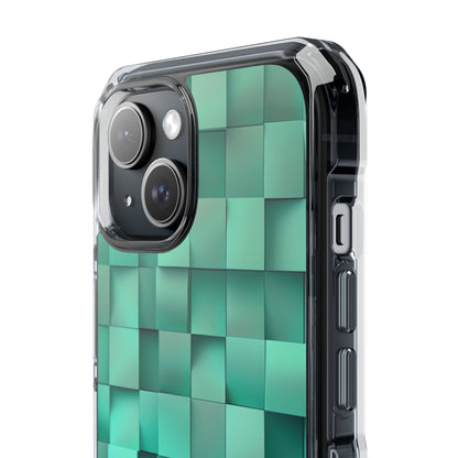 Folded Blue Squares iPhone 15 - Impact Clear+