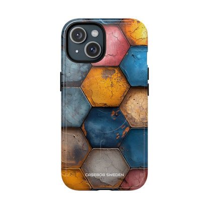 Rustic Geometric Tiles - Tough + MagSafe® iPhone 15 Phone Case