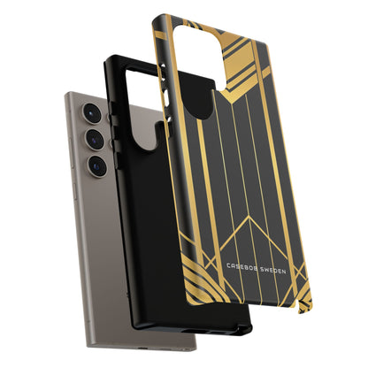 "Golden Art Deco Symmetry in Geometric Elegance" Samsung S24 - Tough Phone Case