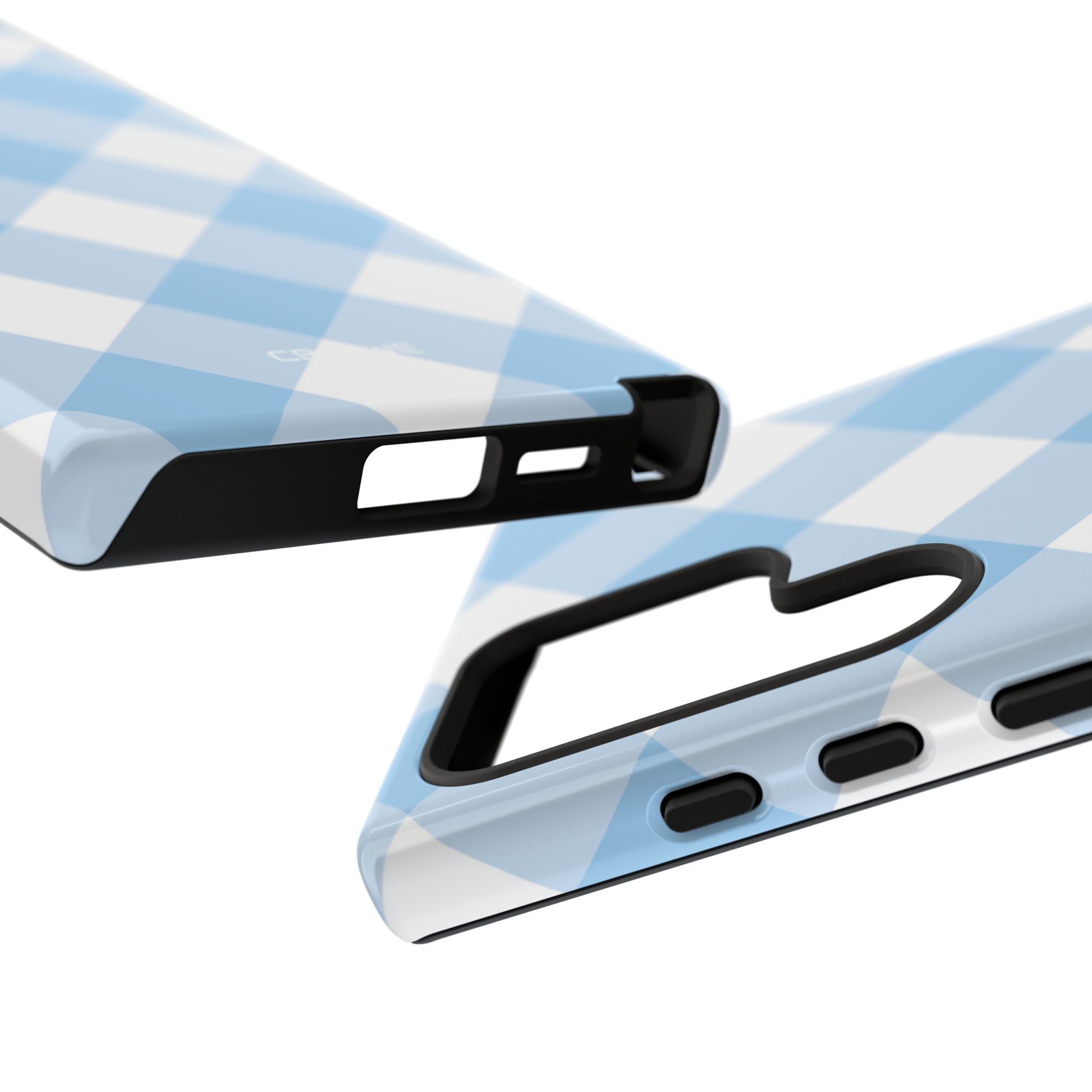 Soft Blue Gingham Elegance - Samsung Case