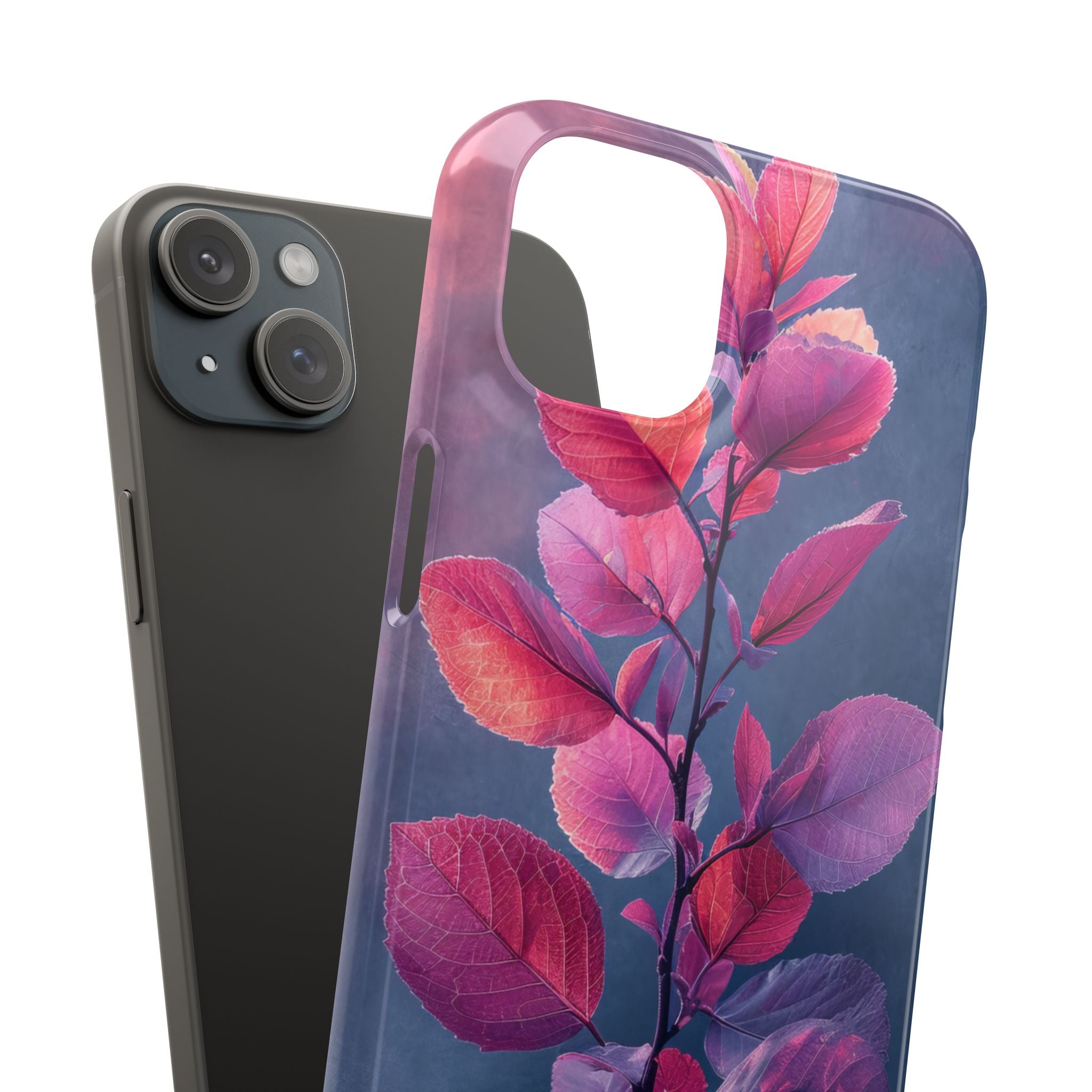 Pink Blue Nature - Slim iPhone 15 Phone Case