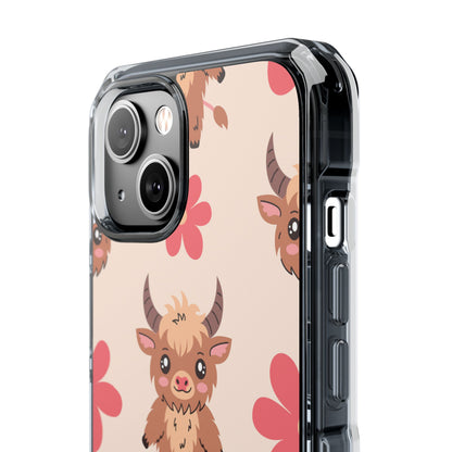 Cute Cattle & Flowers iPhone Case - Impact