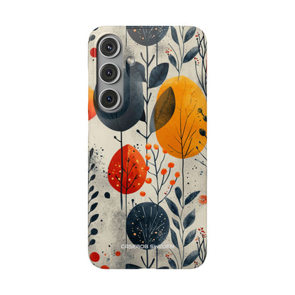 Modern Autumn Leaf Pattern - Slim Samsung S24 Phone Case