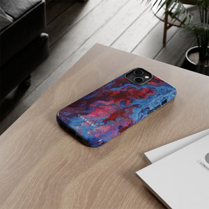 Deep Red Ink Art Phone Case - Protective Phone Case