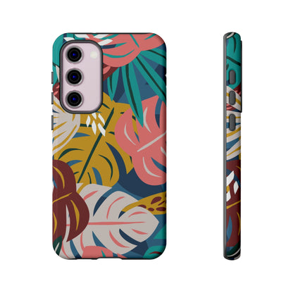 Tropical Leaf Mono - Protective Phone Case