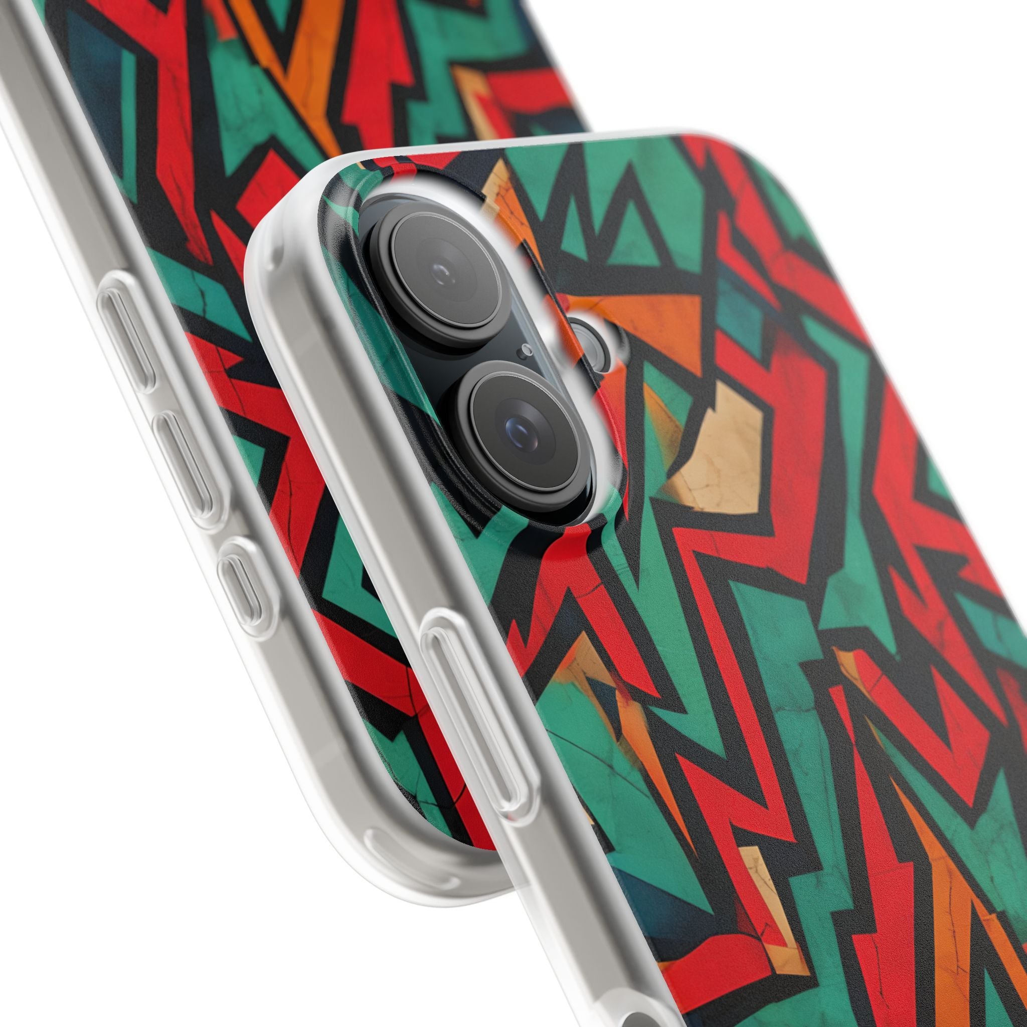 Crimson Zigzag iPhone 16 Case - Soft