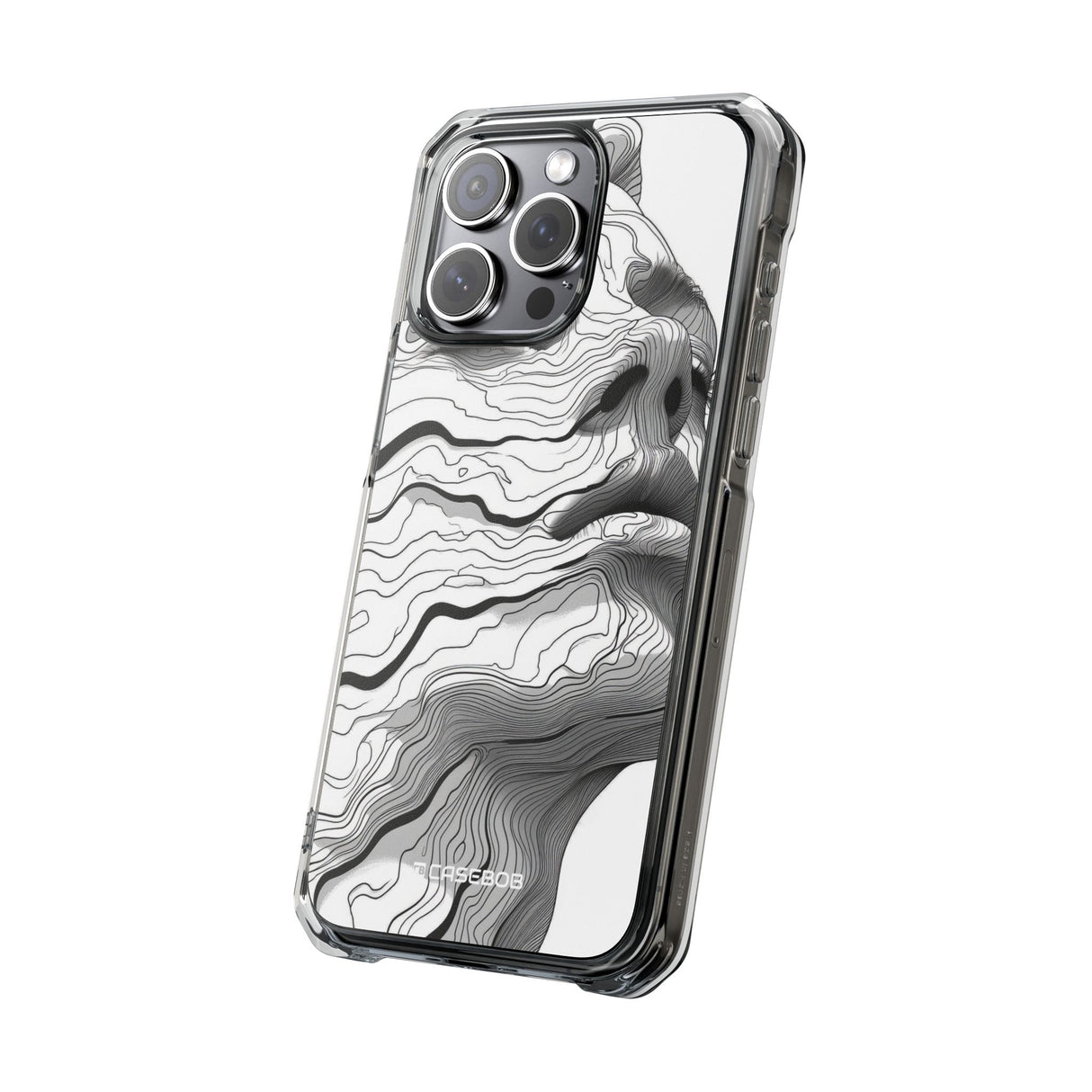 Topographic Serenity - Phone Case for iPhone (Clear Impact - Magnetic)