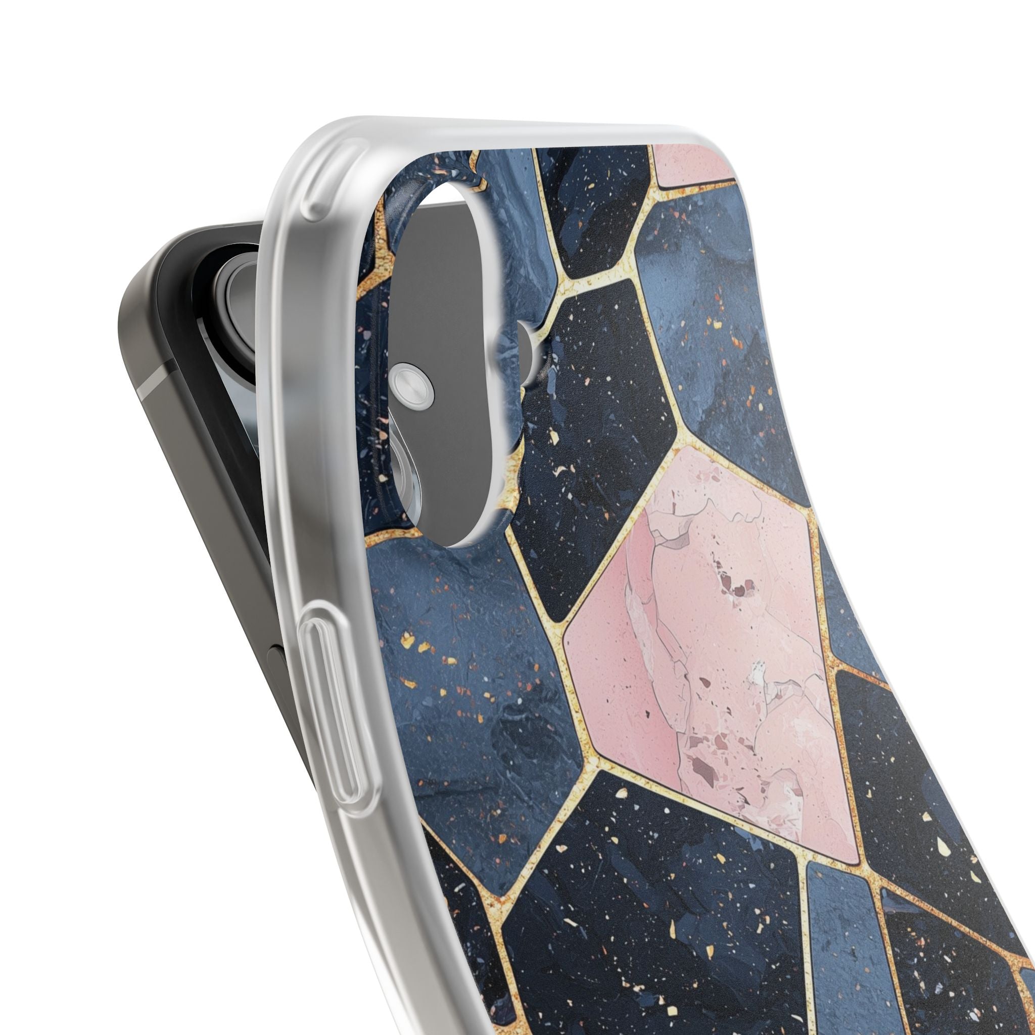 Golden Mosaic iPhone 16 Plus Case - Soft