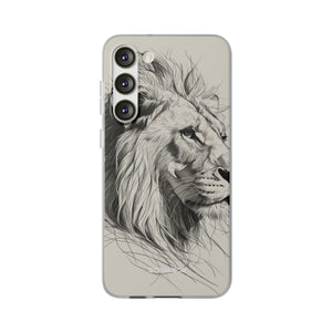 Majestic Linework Lion | Flexible Phone Case for Samsung Galaxy