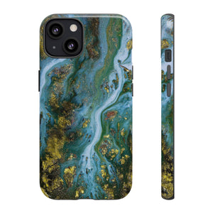 Ocean Blue Ink Art iPhone Case (Protective) iPhone 13 Glossy Phone Case