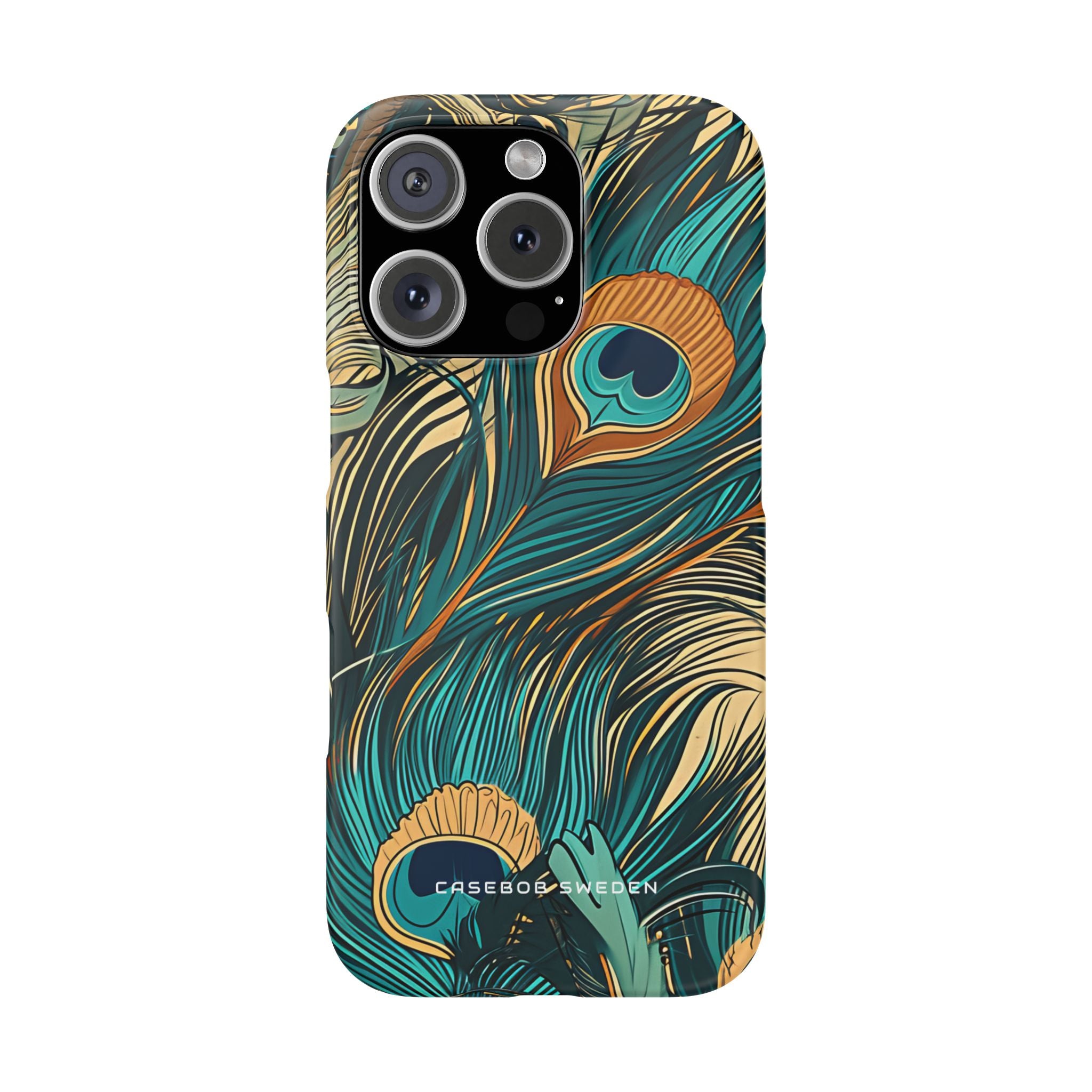 Jugendstil Pfau Eleganz iPhone 16 - Schlanke Handyhülle