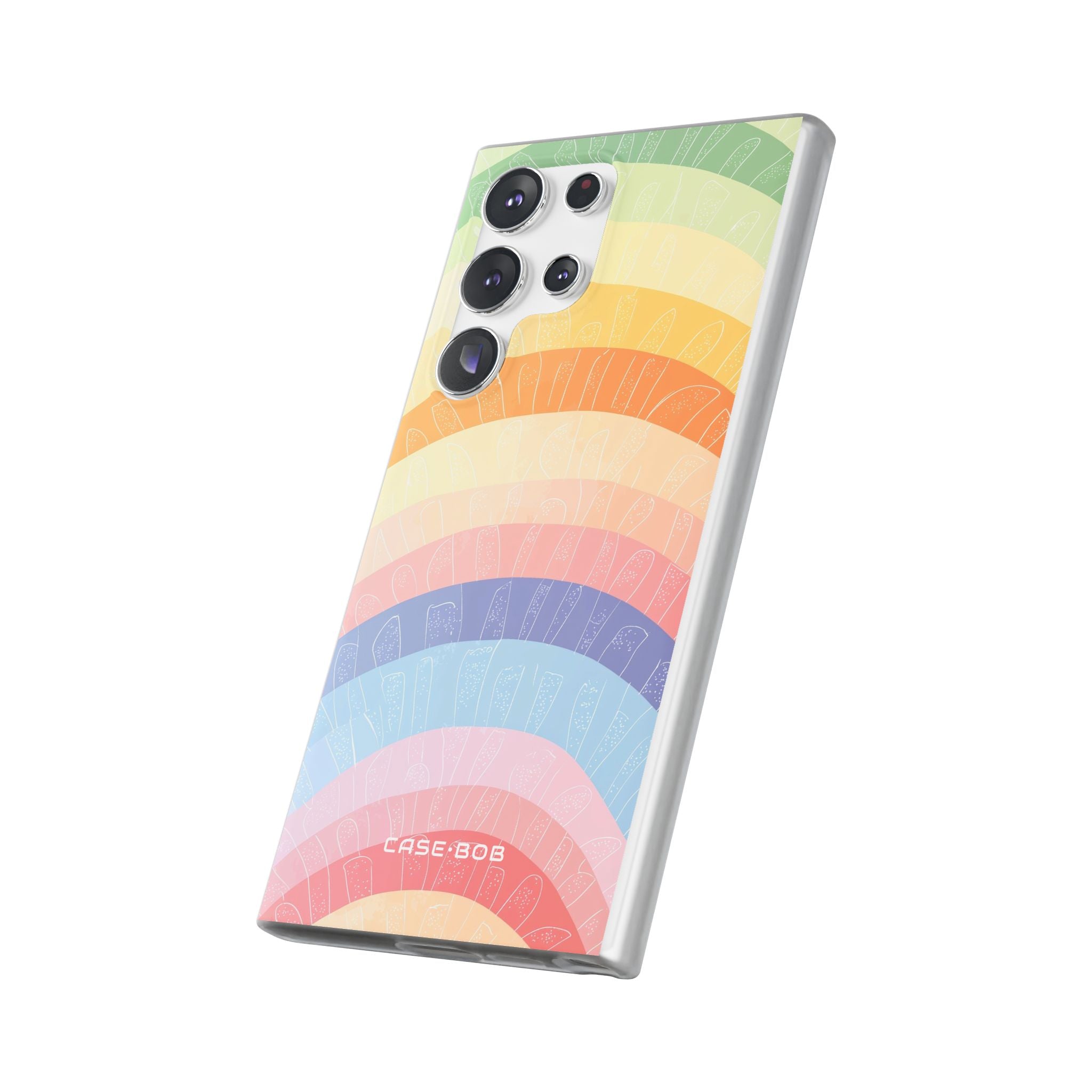 Pastel Rainbow Bands Samsung S23 Ultra Case - Soft
