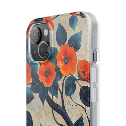 Orange Blossoms Mosaic Harmony iPhone 15 - Flexi Phone Case