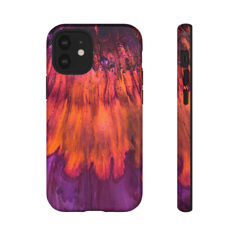 Orange Flow Ink Art iPhone Case (Protective) iPhone 12 Mini Glossy Phone Case