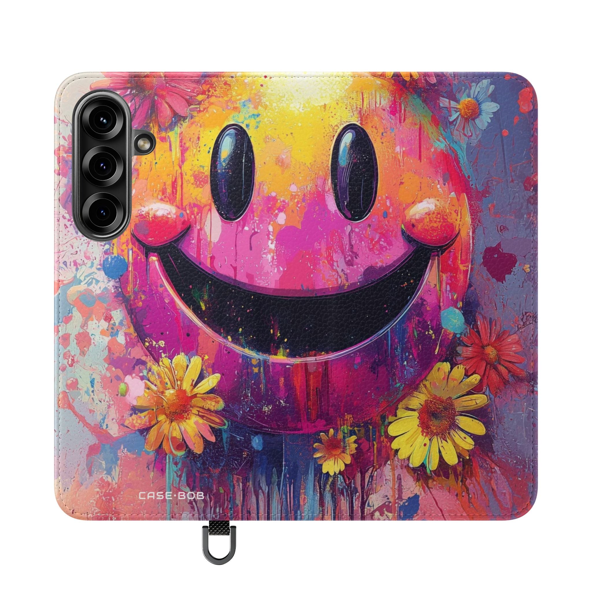 Smiley Bloom Drip - Samsung S25 Case - Wallet