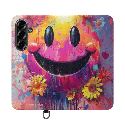 Smiley Bloom Drip - Samsung S25 Case - Wallet