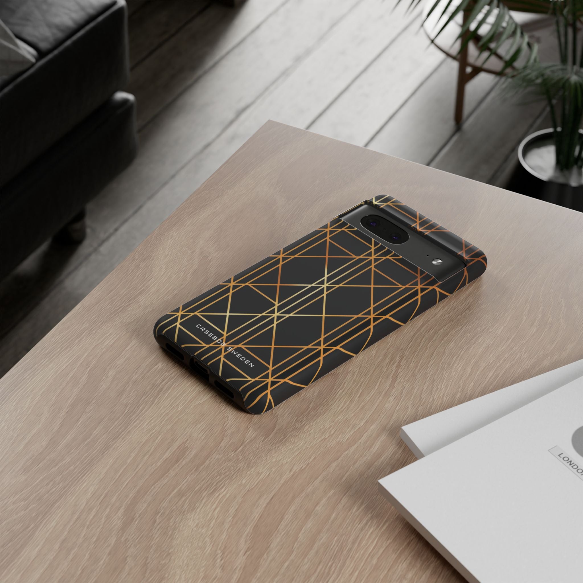 Golden Geometric Elegance Google Pixel 7 - Tough Phone Case