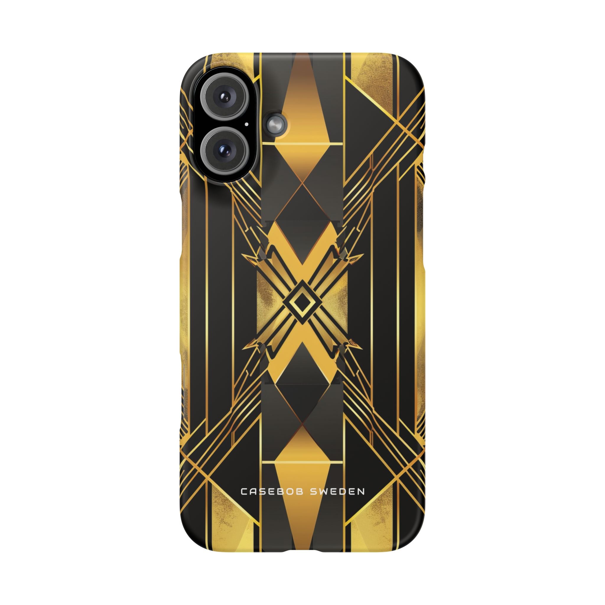 Golden Geometric Elegance iPhone 16 - Slim Phone Case