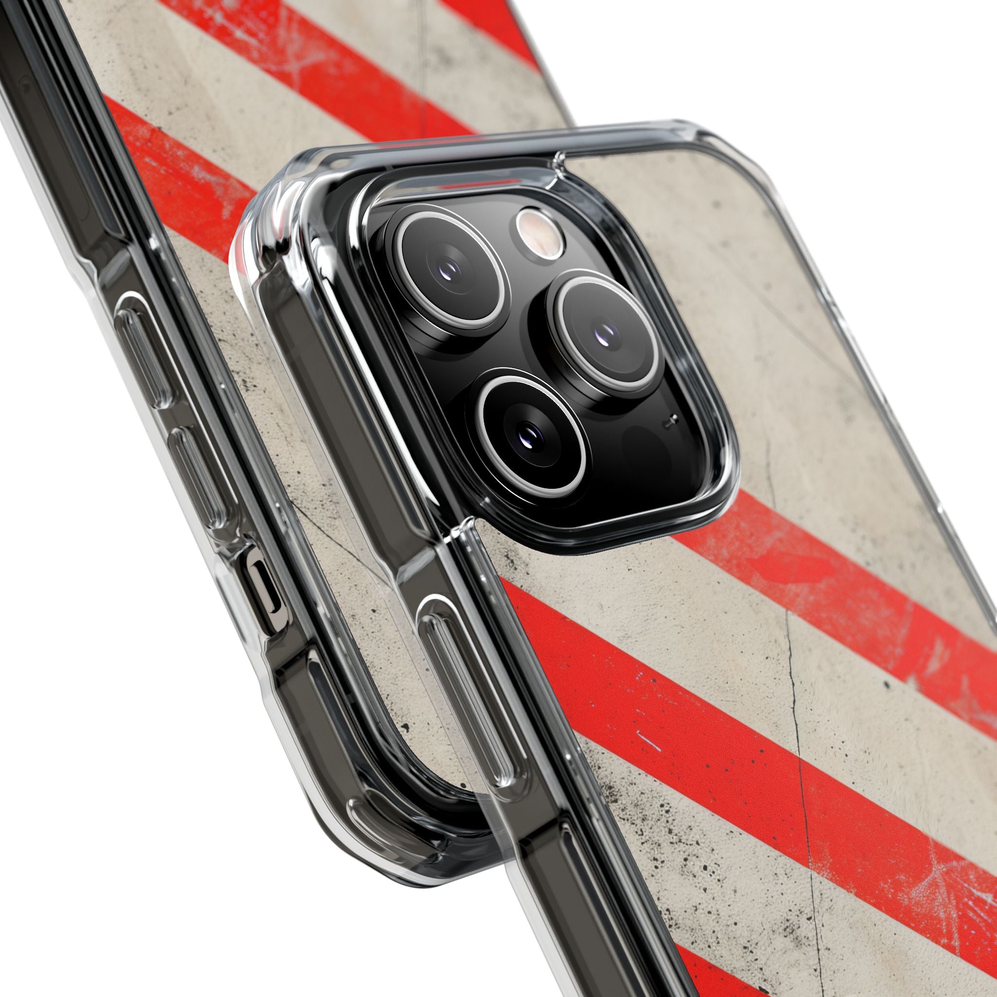 Striker Crimson Stripes iPhone 14 - Clear Impact Phone Case