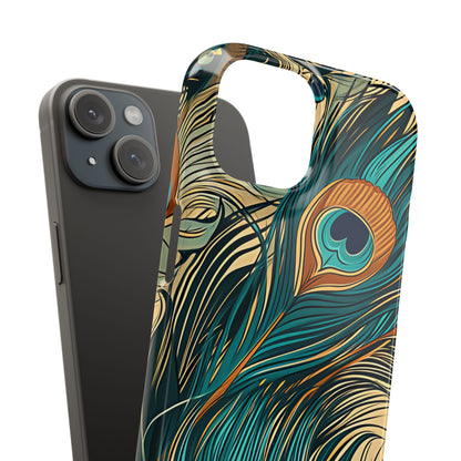 Art Nouveau Peacock Elegance iPhone 15 - Slim Phone Case