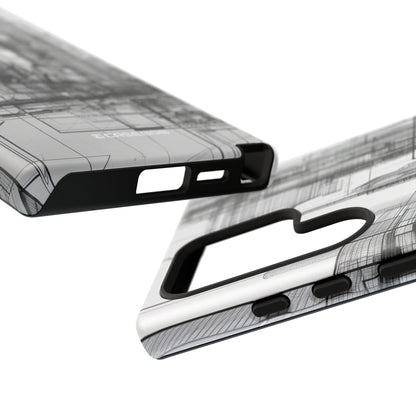 Urban Complexity: Black Lines Design - For Samsung S24